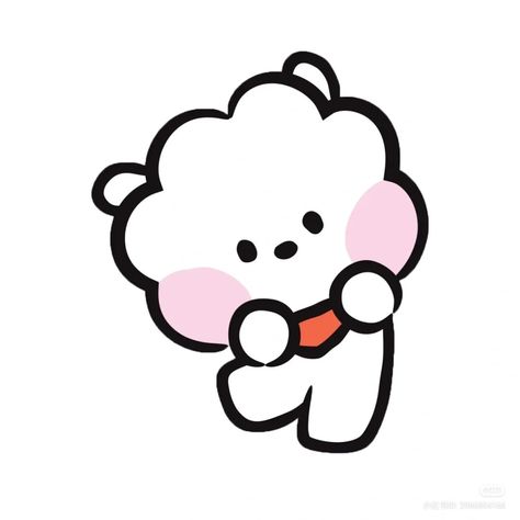 Jin Cute Drawing, Rj Drawing, Rj Bt21 Wallpaper, Jin Drawing, Kpop Doodles, Bts Doodle, Rj Bt21, Cooky Bt21, Bt21 Cooky