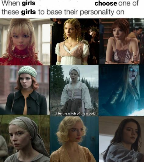 Anya Taylor Joy Movies, Female Manipulator Movies, Dark Feminine Movies, Female Manipulator Aesthetic, Unhinged Woman Aesthetic, Anya Taylor Joy Aesthetic, Femcel Movies, Beth Harmon, Female Joker