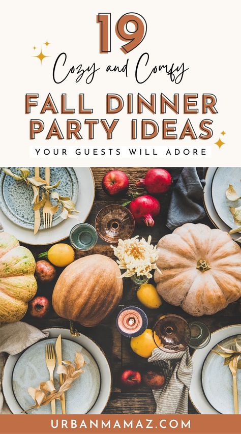 Looking for cozy and comfy fall dinner party ideas your guests will adore? Check out these 19 fall dinner party ideas to wow your guests. Aesthetic Fall Dinner Party, Fall Entertaining Dinner Parties, Fall Friends Dinner Party, Fall Dinner Party Ideas Food, October Dinner Party Themes, Fall Supper Club Ideas, Hosting Fall Dinner Party, Fall Themed Dinner Party Food, Fancy Fall Dinner Recipes