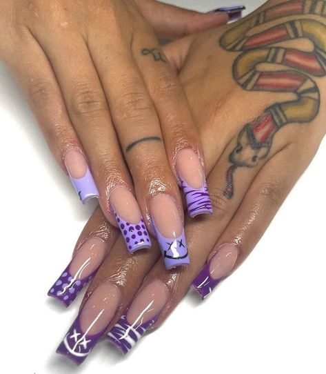 Nail Purple, Acrylic Nails Almond Shape, Euphoria Nails, Nail Designs Ideas, Purple Acrylic Nails, Long Acrylic Nail Designs, Purple Nail Designs, Simple Gel Nails, Purple Nail