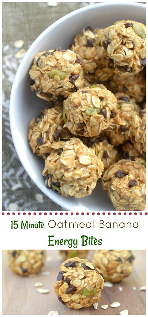 Banana Energy Bites, Homemade Energy Bites, Banana Energy, Energy Bites Recipe, Oatmeal Energy Bites, Make Oatmeal, Oatmeal Banana, Energy Bites Recipes, Granola Recipe Homemade