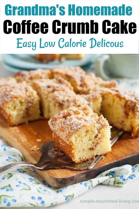 Low Calorie Cake Recipes, Coffee Crumb Cake, Fat Cakes Recipe, Healthy Coffee Cake, Low Fat Cake, Low Calorie Cake, Fat Coffee, Low Cal Dessert, Low Fat Desserts