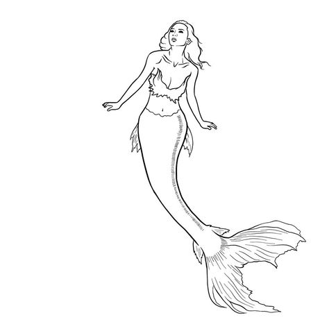 How to draw a Mermaid Mermaid Tail Sketch, How To Draw Mermaids, How To Draw Mermaid Gills, How To Draw A Mermaid, Mermaid Sketch Easy, Mermaid Hands, Drawing Of Mermaid Easy, Mermaid Outline Drawing, Mermaids Drawing