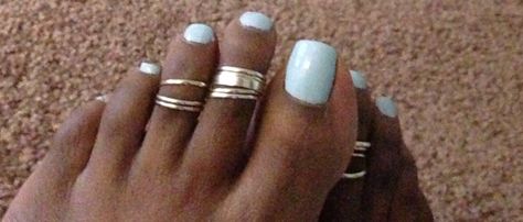 Pedicure With Gems, Light Blue Pedicure, Bridal Toe Nails, Powder Blue Nails, Blue Pedicure, Polish Fashion, Cinderella Story, Blue Nail Polish, Blue Nail