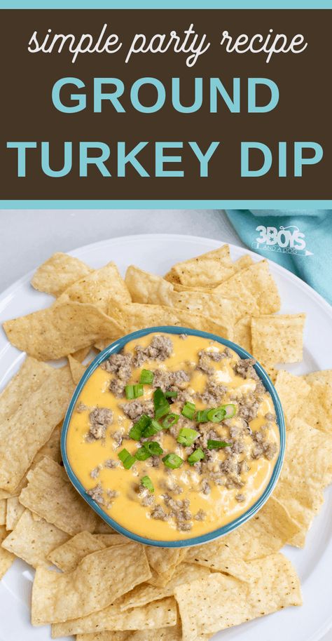 Ground Turkey RoTel Cheese Dip Ground Turkey Rotel Dip, Ground Turkey Dip Recipes, Rotel Dip With Ground Turkey, Turkey Dip Recipes, Ground Turkey Dip, Rotel Recipe, Turkey Dip, Recipe With Ground Turkey, Boat Dip