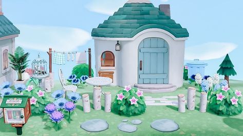 Meg on Instagram: “Julians house 💙 okay his house is absolutely stunning interior and exterior✨winner of giveaway will be announced around 8 😊” Acnh Julian, Acnh House, Animal Crossing Leaf, Island Theme, Animal Crossing Villagers, New Animal Crossing, Animal Crossing Game, Stunning Interiors, Animal Crossing