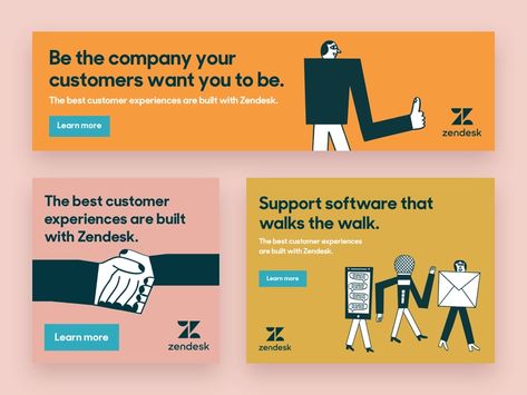 Brand Campaign Ads by Talia Eisenberg for Zendesk on Dribbble Google Banner Ads, Campaign Ads, Website Slider, Ads Social Media, Marketing Ads, Food Post, Social Campaign, Banner Design Inspiration, Ads Design