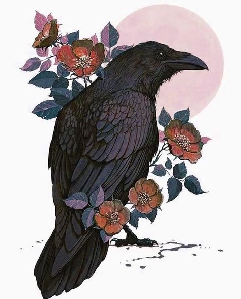 adjusted from the blue version. Black Bird, Flowers, Blue, Black