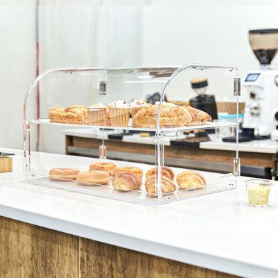 【Bakery Display Case with 2 Shelves】The pastry display case is a counter display cabinet for storing baked goods, clearly displaying product charm from all angles, increasing impulse sales. | VEVOR 14" H x 22" W Acrylic Display Case Plastic / Acrylic | 14 H x 22 W x 14 D in | Wayfair Cake Display Cabinet, Pastry Display Case, Snack Display, Bakery Display Case, Pastry Display, Acrylic Display Box, Candy Display, Bakery Display, Removable Shelves