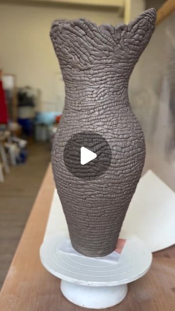 Ceramics Videos on Instagram: "Coil pottery vase by @irina.denev" Coiling Pottery Ideas, Coil Built Pottery, Coiling Pottery, Coil Vase, Ceramics Videos, Homemade Vase, Coil Pot, Coil Pottery, Coil Pots