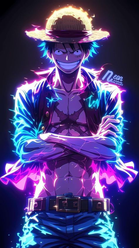 Luffy Neon Wallpaper, Amazing Wallpaper, One Piece Photos, Gear 3, Anime Mobile, One Piece Wallpaper Iphone, Fan Anime, Arte Dc Comics, Anime Artwork Wallpaper