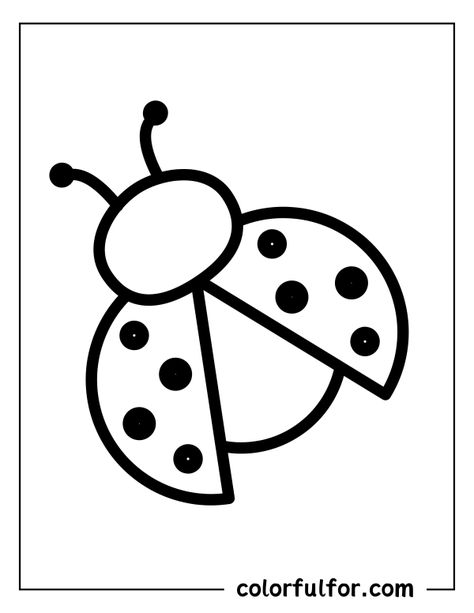 Easy Ladybug Drawing, Ladybug Drawing Simple, Ladybug Coloring Pages, Ladybug Printable, Bug Drawing, Ladybug Drawing, Ladybug Coloring Page, Bugs Drawing, Cute Bugs