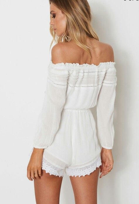 White Playsuit, White Fox Boutique, White Fox, Online Accessories, Playsuit, Off Shoulder Blouse, Fox, Jumpsuit, Shoes Accessories