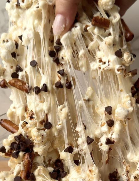 Popcorn Rice Krispie Treats Recipe | The Feedfeed Popcorn Rice Krispie Treats, Pretzel Rice Krispie Treats, Popcorn Rice Crispy Treats, Popcorn Rice, Buttery Popcorn, Rice Krispie Treats Recipe, Fun Foods To Make, Krispie Treats Recipe, Sweet Dishes Recipes