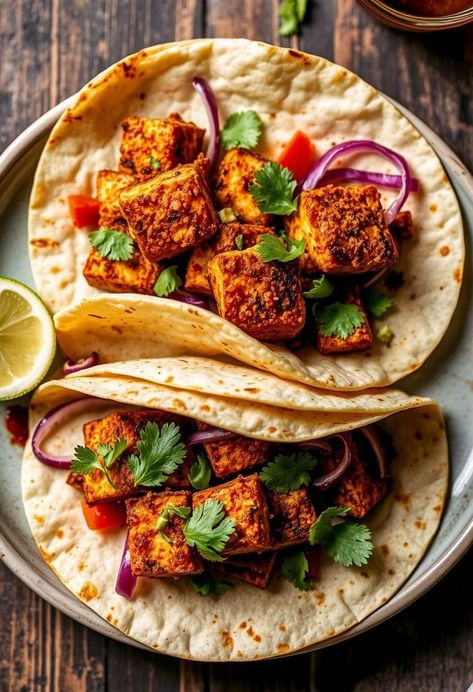 Crispy Tofu Tacos Airfryer Tofu, Tofu Crispy, Veggie Dip Recipe, Vanilla Pudding Recipes, Buffalo Tofu, Ube Recipes, Tofu Tacos, Bbq Tofu, Vegan Ranch