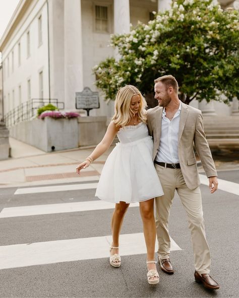 Anslee & Luke 🌸 - ain't they the cutest! There's nothing like a classic downtown session in huntsvegas. #engagementsession #alabamaweddingphotographer #weddingphotography #engagementinspo #engagementinspiration #2025bride #weddinginsporation Engagement Session | 2025 Bride | Huntsville Alabama | Wedding Photographer | Lindsey Marie Photography Rhode Island Engagement Photos, 2025 Bride, Alabama Wedding, Huntsville Alabama, Engagement Inspo, Engagement Session Outfits, Alabama Weddings, Engagement Inspiration, Engagement Shoot