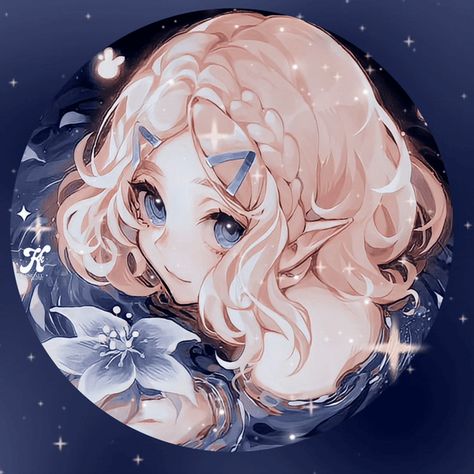 Gif, Stars, Hair, Anime, Blue