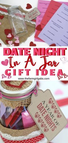 Looking for a fun gift idea to give to your spouse or partner? This Date Night In A Jar has a lot of fun date ideas for every budget! #ValentinesDay #GiftIdeas #DateNight #DateIdeas #MasonJar #MasonJarCraft #ValentinesDayCraft #RomanceTips Date Night In A Jar, Dates In A Jar, Diy Jars, Fun Date Ideas, Couples Stuff, Adventure Challenge, Night Jar, Date Night Jar, Valentines Date Ideas