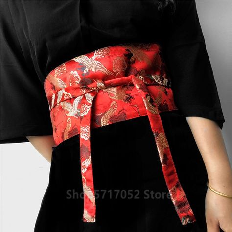 Cheap Asia & Pacific Islands Clothing, Buy Quality Novelty & Special Use Directly from China Suppliers:Japanese Embroidery Vintage Style Woman Kimono Belt Elastic Waist Cummerbunds Wide Belt Yukata Dress Crane Floral Haori Men Obi Enjoy ✓Free Shipping Worldwide! ✓Limited Time Sale ✓Easy Return. Haori Men, Kimono Accessories Traditional, Japanese Kimono Male, Woman Kimono, Japanese Kimono Accessories, Japanese Kimono Obi Belt, Red Kimono Traditional Japanese, Kimono Belt, Belt Kimono