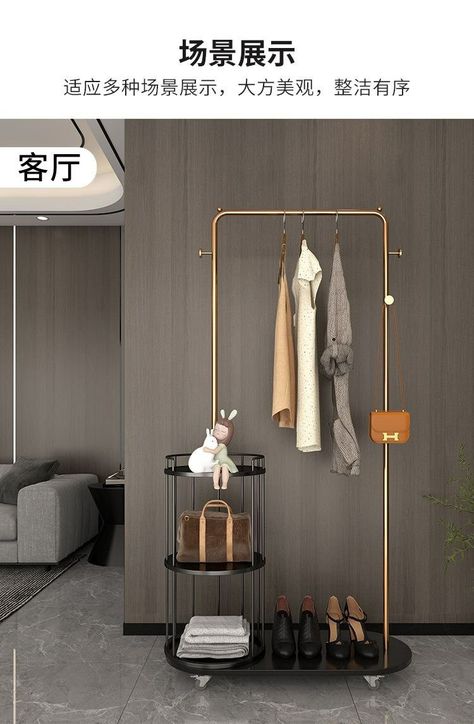 Coat Stand Ideas, Clothes Hanger Design, Shoe Cabinet Design, Shipping Furniture, Cloth Rack, Coat Rack Stand, Organizer Clothes, Mirror Decor Living Room, Beauty Salon Interior Design