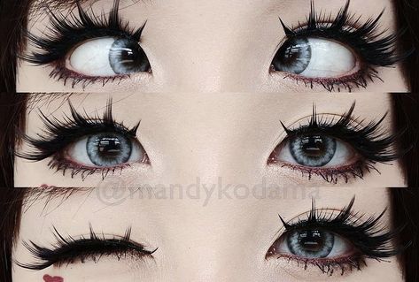 Grey Eye Makeup, Japan Makeup, Smudged Eyeliner, Grey Contacts, Kawaii Makeup, Skin Care Devices, Alternative Makeup, Japanese Makeup, Circle Lenses