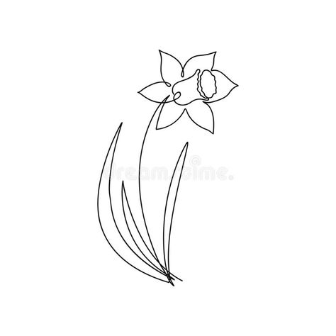 Continuous Line Flower, Pisces Tattoos, Window Drawing, Family Flowers, Flower Line Drawings, Royal Icing Decorations, Daffodil Flower, One Line Drawing, Line Flower