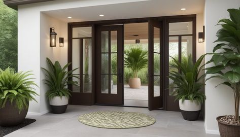 The Art of Entryway Design: Modern Ideas to Elevate Your Space
 Discover how **smart doorbells** and **integrated lighting systems** add convenience and security to your entry without compromising on style. We’ll also explore how to create **minimalist pathways**, using **concrete** or **stone slabs** paired with lush greenery for a clean, modern look. Courtyard Entryway Front Entry, Entryway Design Modern, Courtyard Entryway, Glass Entrance, Integrated Lighting, Entryway Design, Courtyard Entry, Modern Entryway, Modern Ideas