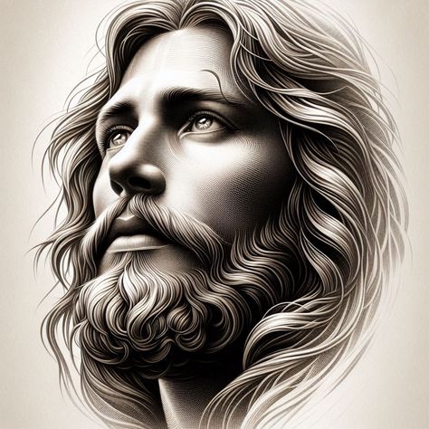 Generated by Image Creator in Bing Tattoo Jesus, Jesus Christ Tattoo, Jesus Christ Portrait, Jesus Art Drawing, Jesus Portrait, Christ Tattoo, Tattoo Lettering Styles, Religious Tattoos, Wolf Tattoo