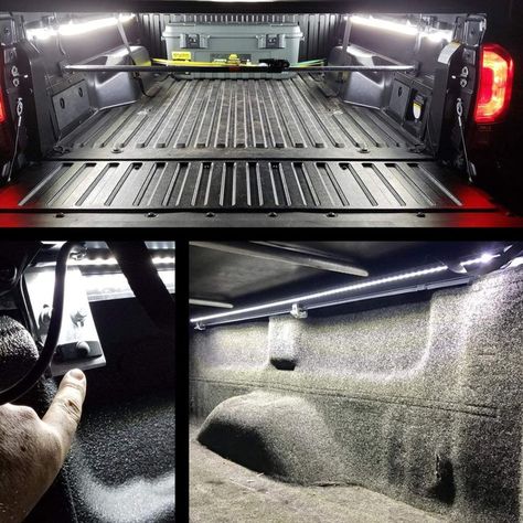 Truck Bed Accessories LEDs Bed Strip Kit https://amzn.to/3rig4B7 Yukon Car, Truck Bed Lights, Awning Lights, Led Beds, Truck Cargo, White Truck, Bed Lights, Truck Bed Accessories, Led Neon Lighting