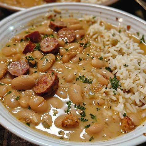 The Ultimate Guide to White Beans and Sausage Bowl - White Beans And Sausage, Sausage Bowl, Bean And Sausage Soup, White Bean Recipes, Sausage Rice, Beans And Sausage, Northern Beans, Sausage Soup, Cooking White Rice