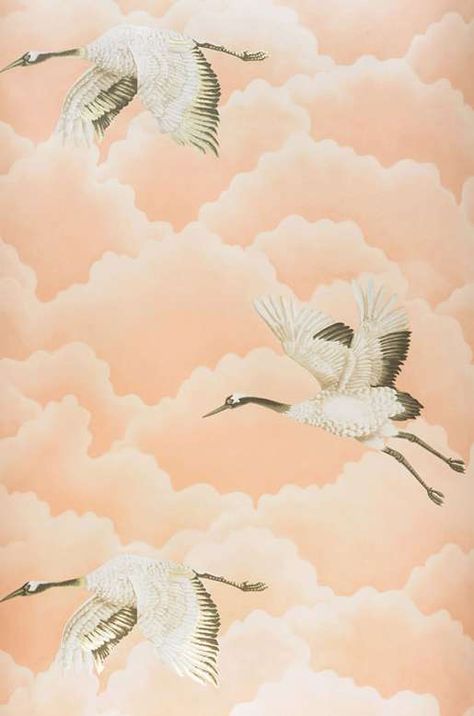 Modern wallpaper | Contemporary patterns & ideas for wall decor Wallpaper In Bathroom, Flight Wallpaper, Crane Wallpaper, Funky Wallpaper, Harlequin Wallpaper, Romantic Wallpaper, Graphic Motif, Bathroom Modern, Crane Bird