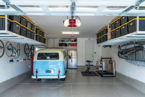 Overhead Storage Solutions in Murrieta, CA | Good Garage Diy Overhead Garage Storage, Garage Storage Plans, Garage Ceiling Storage, Garage Storage Inspiration, Roof Storage, Overhead Garage Storage, Garage Storage Racks, Overhead Garage, Garage Storage Solutions