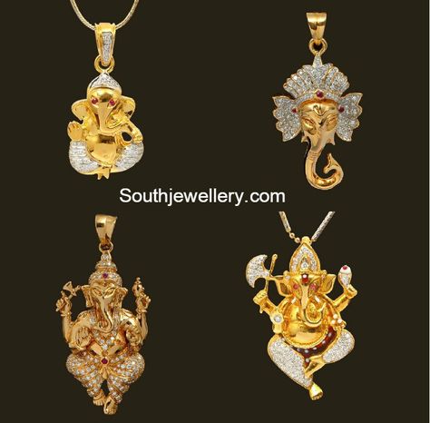 Big Earrings Gold, Ganesh Pendant, Ganesha Pendant, Jewellery Design Sketches, Gold Chain Design, Gold Pendants, Gold Pendant Jewelry, Black Beaded Jewelry, Gold Ring Designs