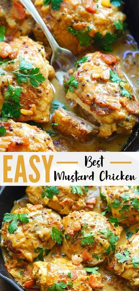 Breaded Chicken Thighs, Mustard Chicken Thighs, Bacon Sauce, Mustard Chicken Recipes, New Chicken Recipes, Slow Cooker Chicken Thighs, Mustard Recipe, David Lebovitz, Slow Cooked Chicken