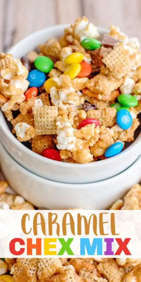 Peanut Mix Snacks, Carmel Cereal Snack, Carmel Chex Mix Recipes, Caramel Chex Mix Recipes, Carmel Chex Mix Recipe, Sweet And Salty Snack Mix Recipes, Snack Mixes For A Crowd, Caramel Snack Mix, Caramel Chex Mix