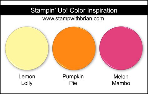 Stampin Up! Color Inspiration - Lemon Lolly, Pumpkin Pie, Melon Mambo Three Color Combinations, Mary Fish, Twist Pattern, Day Designer, Beautiful Color Combinations, Mambo, Card Sketches, Paper Pumpkin, Paper Crafts Cards