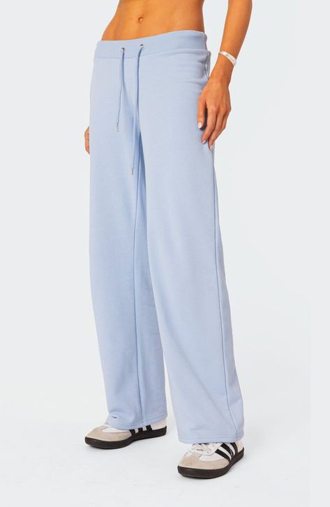 Feel the comfort of these relaxed-fit sweatpants cut from a supersoft cotton blend with straight legs. Elastic/drawstring waist 50% cotton, 50% polyester Machine wash, dry flat Imported Straight Leg Sweatpants, Visionary Fashion, Blue Sweatpants, College Fits, Chill Fits, Comfy Pants, Womens Sweatpants, Adjustable Waistband, Womens Loungewear