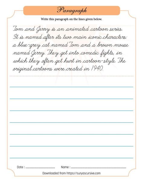 Cursive Writing Paragraph, Cursive Paragraph, Cursive Handwriting Sheets, Cursive Writing Book, Paragraph Writing Worksheets, Paragraph Worksheets, Cursive Writing Practice Sheets, Cursive Worksheets, Handwriting Practice Paper