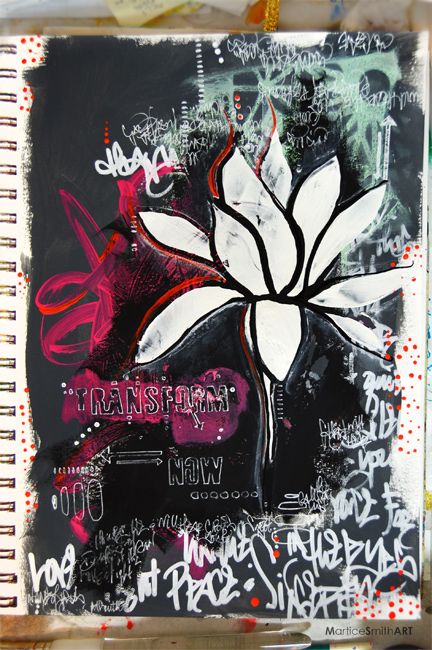 Graffiti Grunge Art Journal Page by Martice Smith II with StencilGirl Products Cyberpunk Sketchbook, Grunge Journal Ideas, Grunge Art Journal, Graffiti Textiles, Abstract Graffiti Art, Grunge Artwork, Mini Sketchbook, Kunstjournal Inspiration, Art Pins