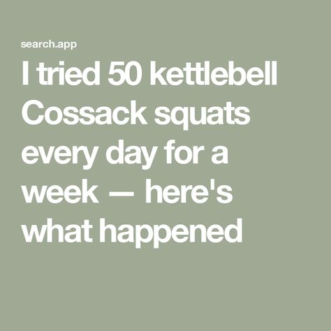 I tried 50 kettlebell Cossack squats every day for a week — here's what happened Dumbbell Workouts, My Core, Dumbbell Workout, Streaming Tv, Kettlebell, Best Tv, What Happened, I Decided, I Tried