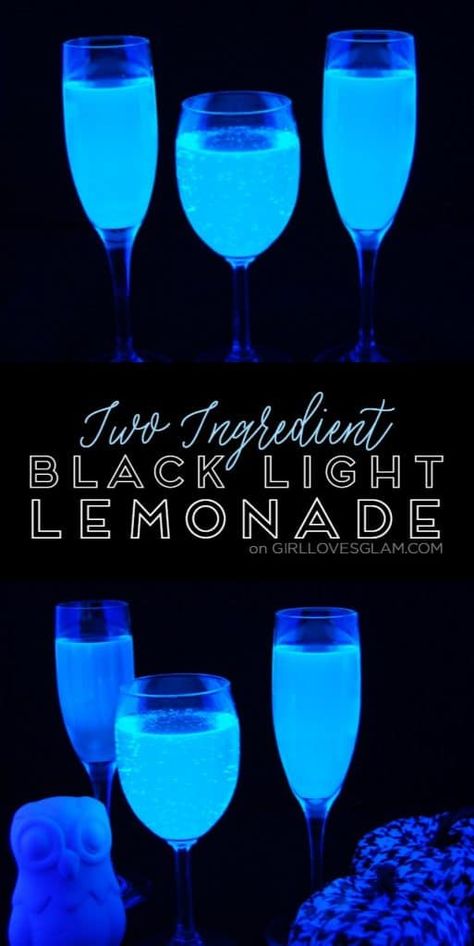 Spooky Black Light Lemonade Recipe - Girl Loves Glam Glow Party Food, Glow In Dark Party, Neon Birthday Party, Glow Birthday Party, Halloween Fest, Spooky Black, Blacklight Party, Glow Birthday, Neon Birthday