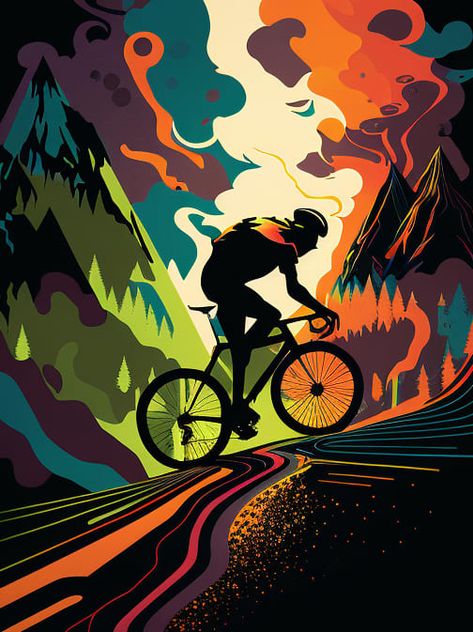 Bicycle Drawing, Mountain Bike Art, Bike Illustration, Crypto Art, Beautiful Landscape Photography, Riding A Bike, High Pictures, Bicycle Art, Cycling Art