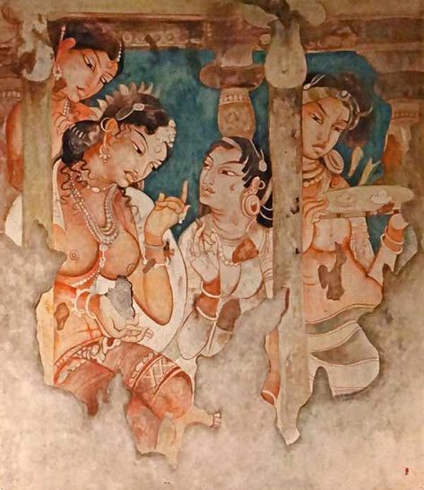 A History of Indian Art Through Five Masterpieces - Part One - The Splendor Charcoal Inspiration, Hindi Art, Ajanta Caves, Ancient Indian Art, Mural Paintings, Nazca Lines, Kerala Mural Painting, 30 Rock, Ancient Paintings