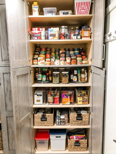 Deep Narrow Pantry Organization, Pantry Storage Ideas Organizing, Pantry In Kitchen, Deep Pantry Organization, Pantry Shelf Organizer, Shelving Pantry, Storage Ideas Organizing, Pantry Organization Hacks, Narrow Pantry