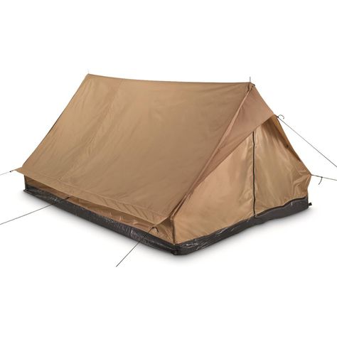 Mil-Tec Military Style 2 Man Tent, Coyote - 703421, Backpacking Tents at Sportsman's Guide Teepee Tent Camping, One Man Tent, Tent Weights, 6 Person Tent, Tenda Camping, Day Club, 2 Man, Tent Stakes, Cool Tents