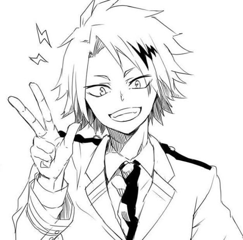 Denki Kaminari Manga, Kaminari Denki, Human Pikachu, Denki Kaminari, Hero Wallpaper, Anime Character Drawing, Cute Chibi, Hero Academia Characters, My Hero Academia Manga