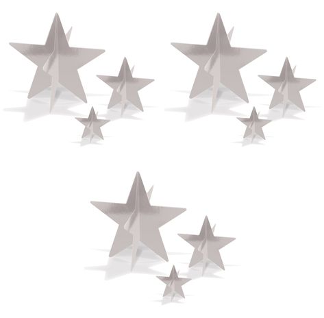 Beistle 52148-S, 9 Piece 3-D Foil Star Centerpieces, 3" - 8" (Silver), #Ad #Piece, #AFFILIATE, #Beistle, #Foil, #Silver Starry Night Decorations, Night Table Decor, Decorations For Table, Star Centerpieces, Decor Classroom, Awards Night, Night Table, Party Centerpieces, Bar Mitzvah