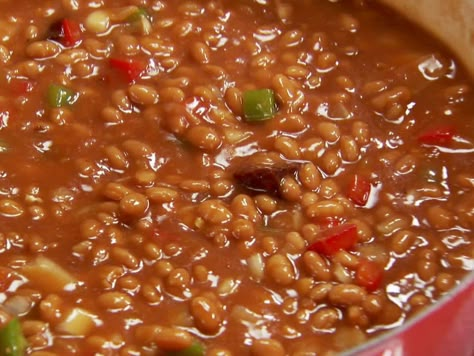 Perfectly Baked Beans Recipe : Ree Drummond : Food Network - FoodNetwork.com Simple Baked Beans Recipe, Ree Drummond Recipes, Easy Baked Beans, Baked Beans Recipe, Baked Bean Recipes, Pork N Beans, Peach Crisp, Maple Cream, Pioneer Woman Recipes