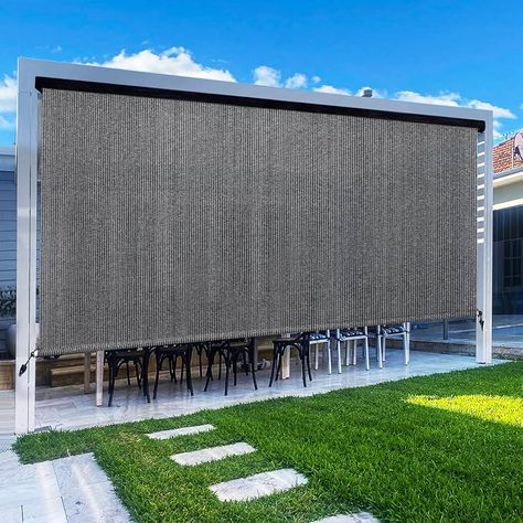 Amazon.com : Shade&Beyond Outdoor Roller Shades 7' W x 6' H Mocha Patio Roll Up Blinds with Aluminum Valance 220GSM Exterior Shade Cloth Roll for Porch Gazebo Pergola Balcony Backyard : Patio, Lawn & Garden Roll Up Blinds, Pergola Porch, Outdoor Patio Shades, Gray Patio, Porch Gazebo, Exterior Shades, Hot Tub Patio, Blackout Roller Shades, Patio Blinds