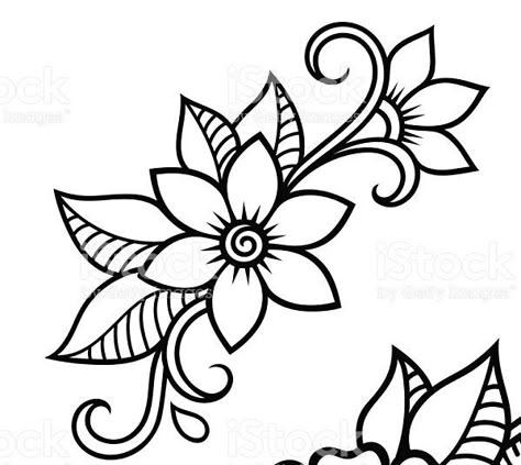 5 Petal Flower Drawing, Y2k Flower Drawing, Batik Art Design Simple, Tattoos That Mean Strength, Batik Simple, Simple Art Designs, Flower Stencil Patterns, Flower Stencils, Henna Drawings